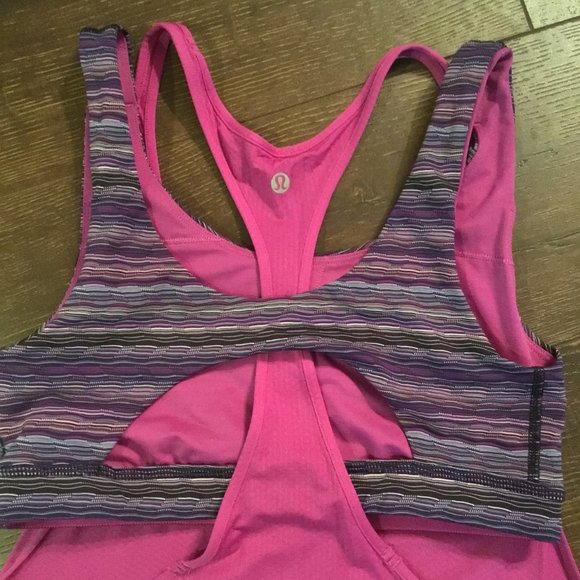 NEW! Lululemon All Sport Support Tank & Bra 8 in Ultra Violet/Space Dye Twist - Picture 4 of 5